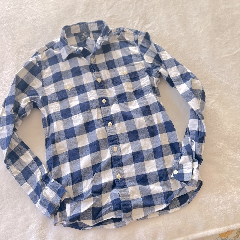 J. Crew Cotton Plaid Women’s Flannel Button Up Casual Winter Top